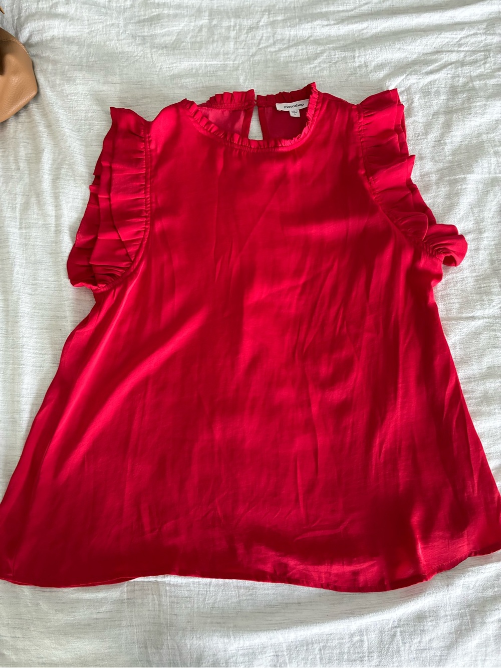 mittoshop Ruffled Sleeveless Blouse - Red